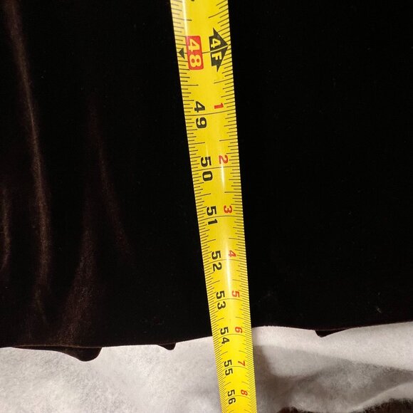 Vtg Misty Lane Brown Velvet Maxi Dress Goth Buttons Long Sleeves Sz 12 Darts USA - Picture 15 of 15